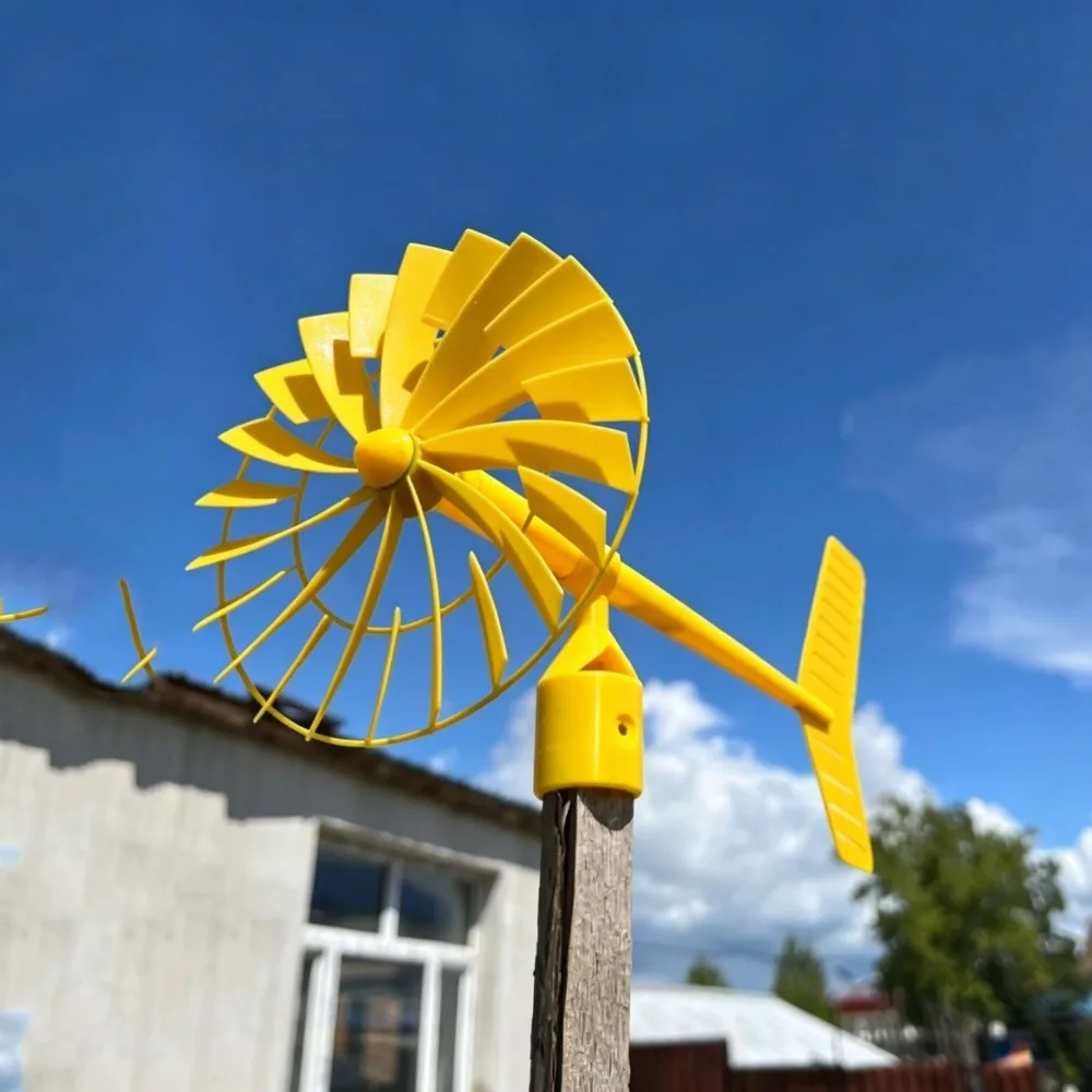 3D Printed Garden Wind Spinner Waterproof Weather Resistant Outdoor Wind Vane Decor Rustic Wind Stable Rotating Wind Wheel view 2