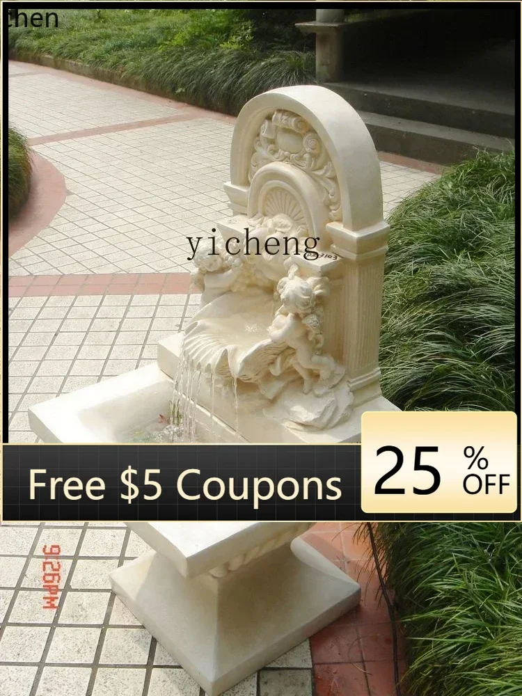 L3-20   floor-to-ceiling circulating water fountain, courtyard garden decoration, angel fountain ornament