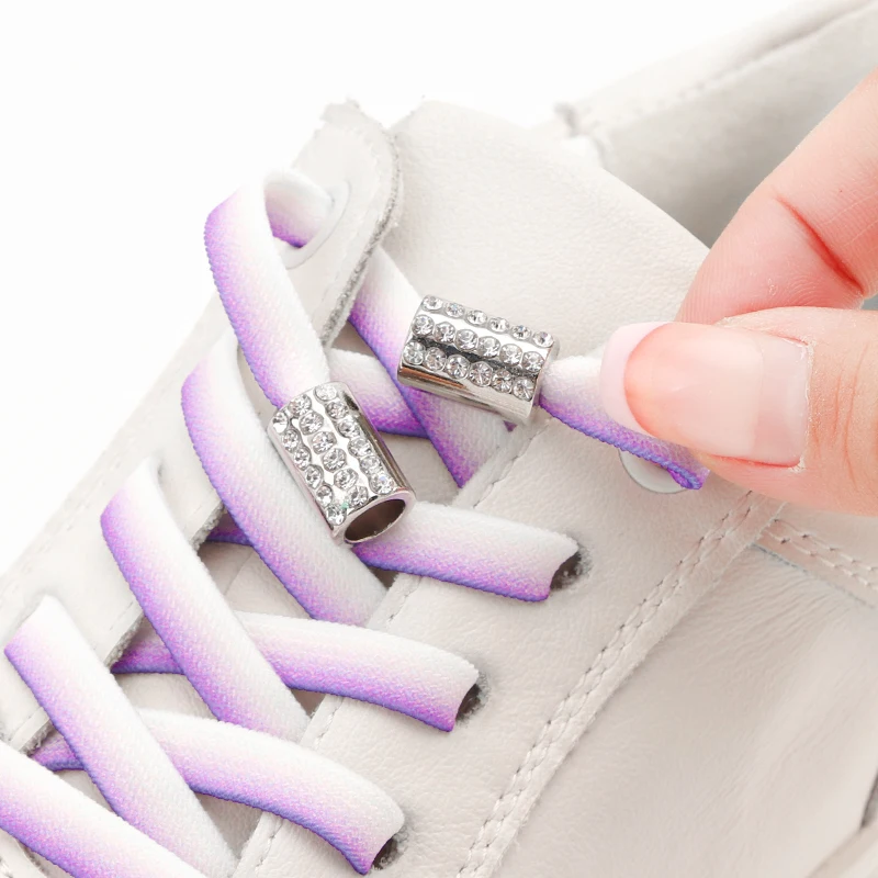 No Tie Shoelaces New End Diamond Locks Kids Adult Elastic Laces Sneakers Strap Sport Shoe Laces Without Binding Lazy Accessories