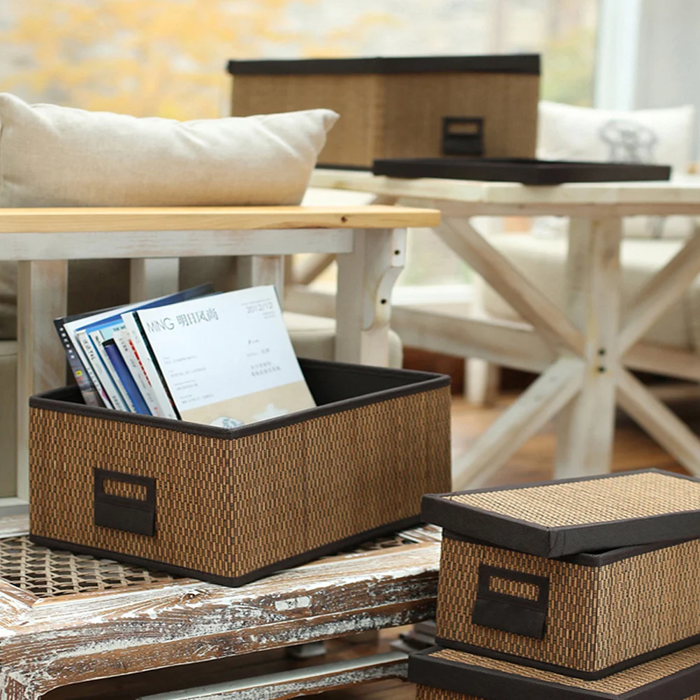 

Bamboo Laundry Storage Basket Foldable Design Organizer Multi-Purpose Home Decor Bedroom Bathroom Closet