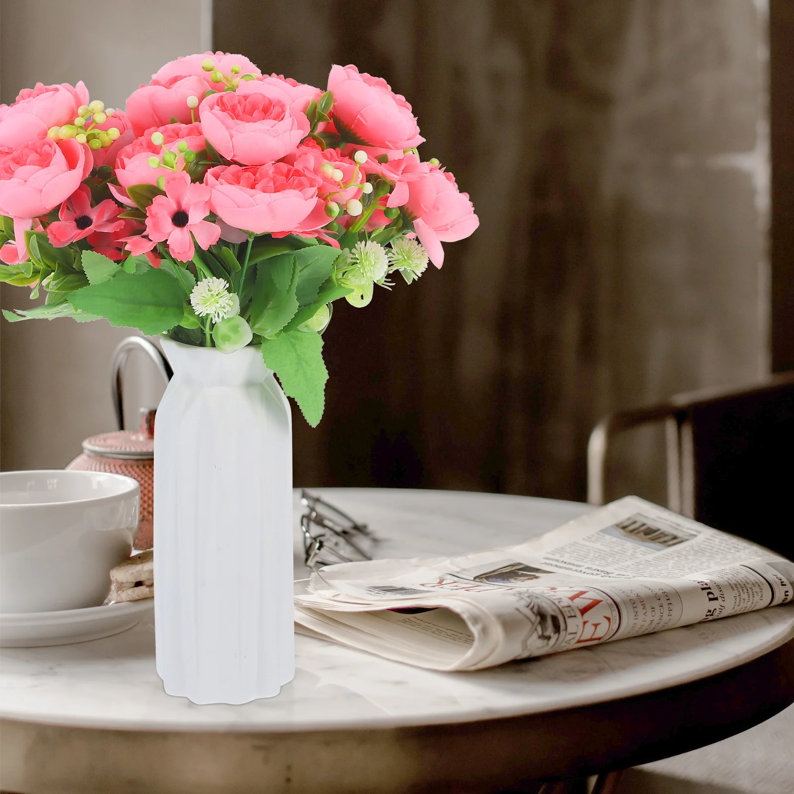 

4Pcs Artificial Peony Bouquet Realistic Wedding Fake Flowers Mother's Day Gift Home Party Decor Simulated Flower Arrangement