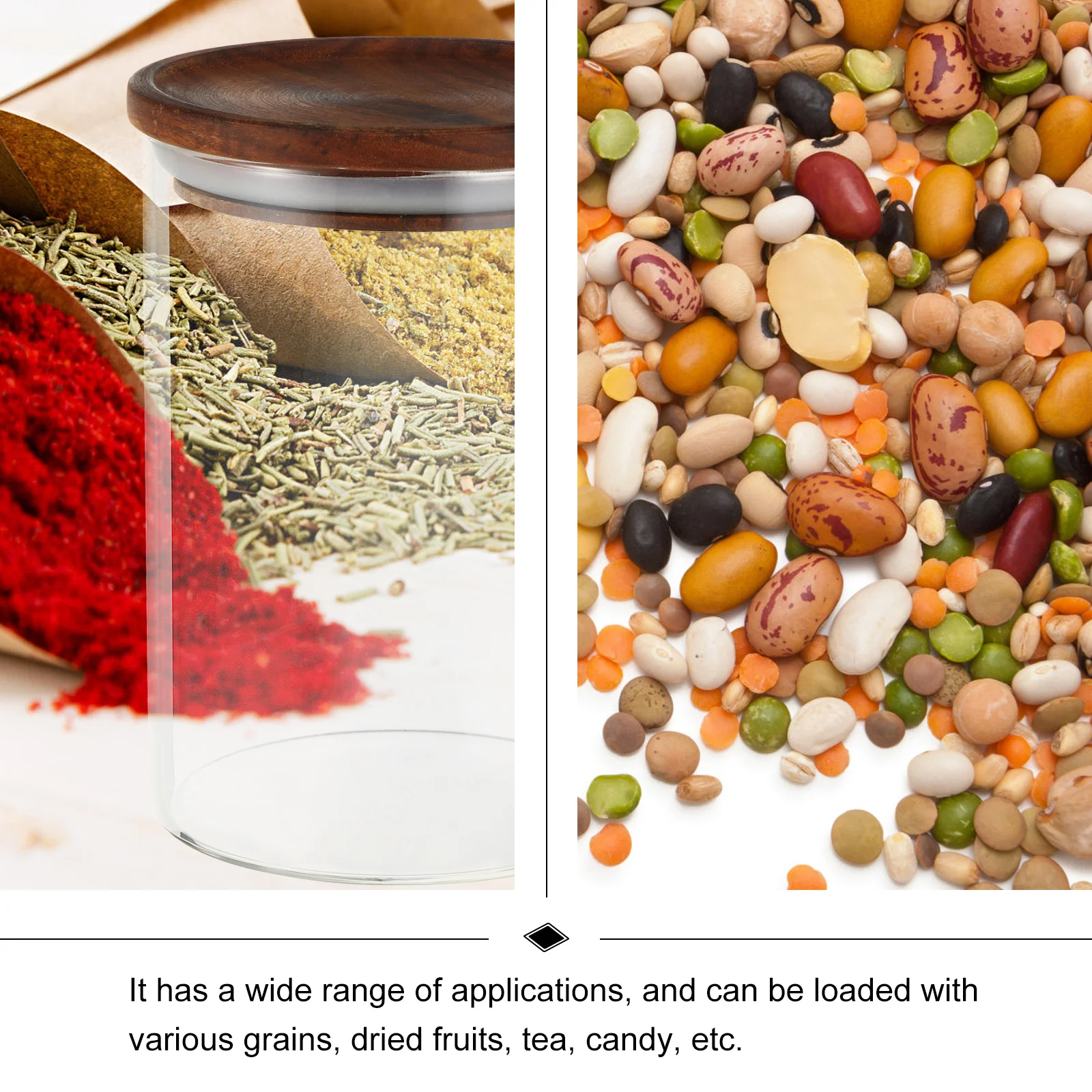 

1Pcs High Strength Heat Resistant Glass Storage Jar Sealed Kitchen Container Tea Canister Food Container Grain Jar