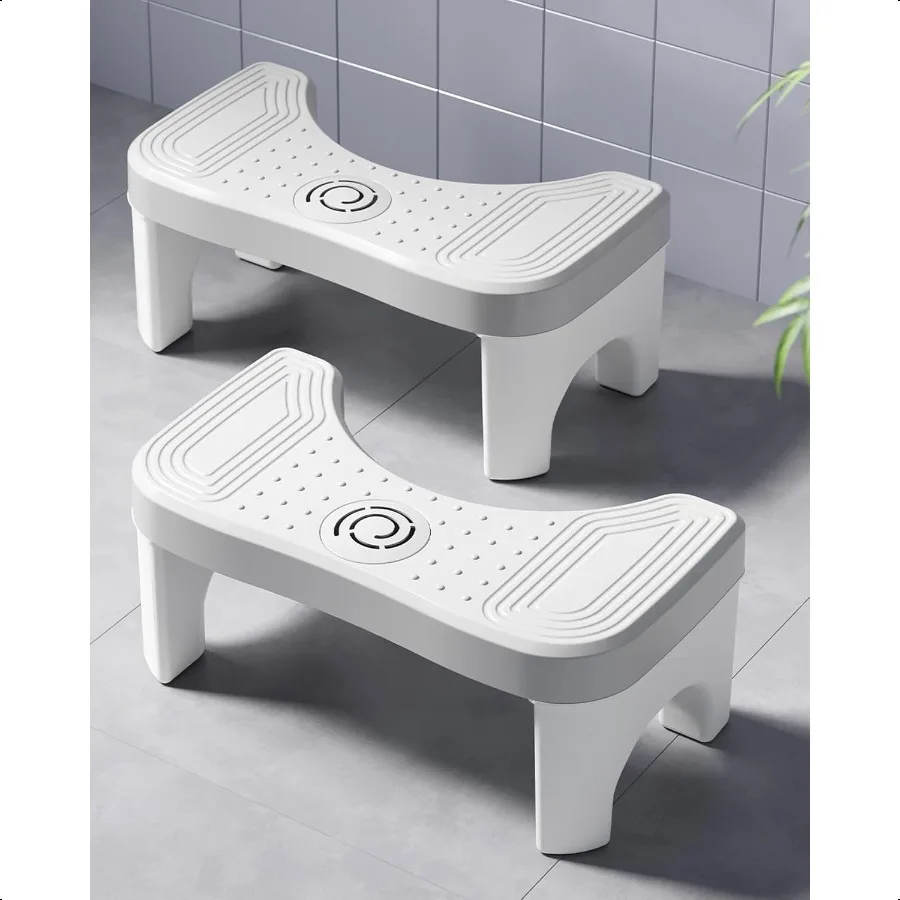 

2 Pack Toilet Potty Stool Adult Portable Bathroom Stools for Adults 7 Inch Step Stool with Fresher Box Toilet Feet Pooping Stoo