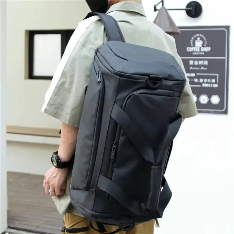 Casual Black Oxford Shoulder and Hand Travel Bags 2025 Large Capacity Water Repellent Zipper Multiple Pockets Backpacks for Men