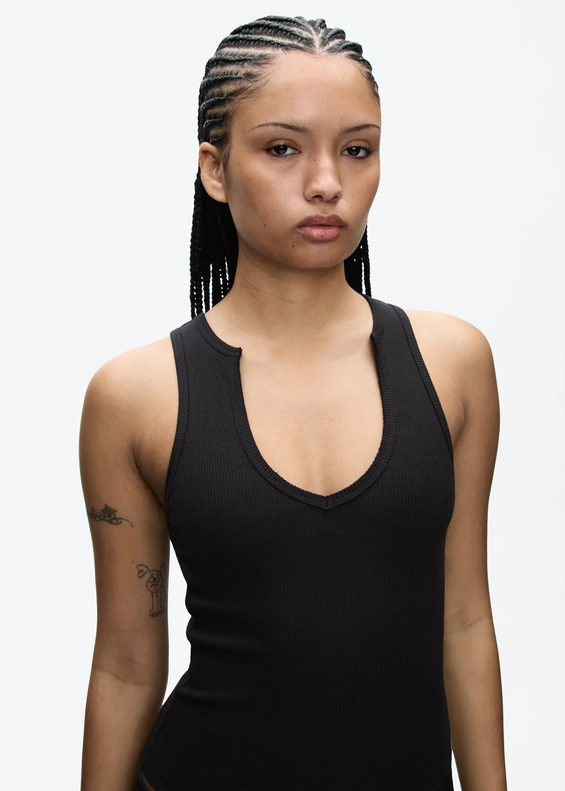 Tank Black Ribbed Deep V-Neck Vest, Stylish Ribbed Tank Top, Short Top, Small V-Neck Ribbed Vest, High-Elastic Slim-Fit Short Top, Multi-Color Versatile Outerwear Base Layer Top, Sports Vest