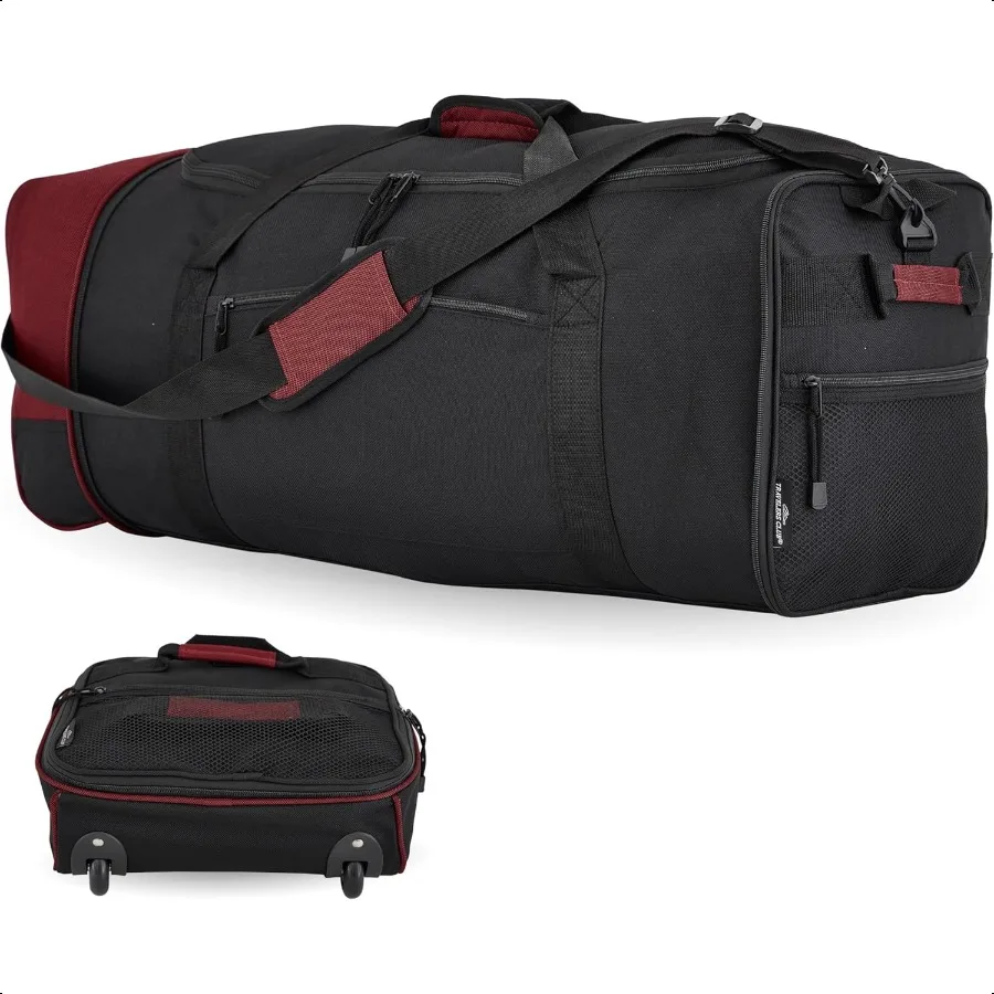 

Travelers Club 32inch Collapsible Expandble Travel Rolling Duffel Bag