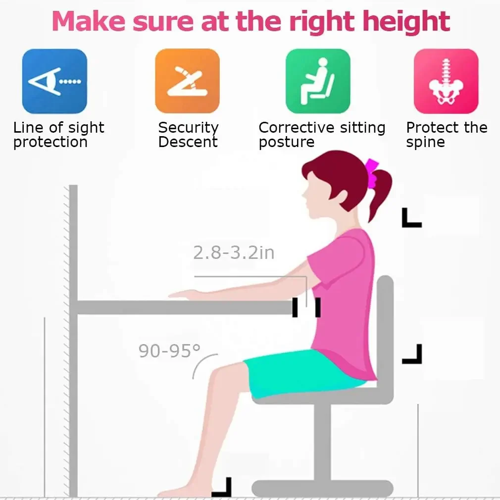 Kids Desk Children Writing Student Desk Drafting Table Height Adjustable Study Table and Chair with Drawers Storage，Pink