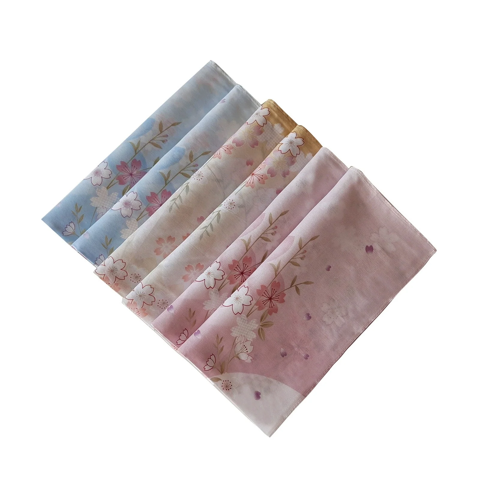 12Pcs Cotton Japanese and Korean Women's Printed Handkerchief 45cm Cotton Square Towel Handkerchief Gift Wedding