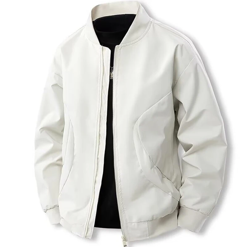 

Осенняя мужская куртка-бомбер, однотонная ветровка на молнии с карманами и воротником-стойкой, уличная охотничья тактическая повседневная куртка, верхняя одежда
