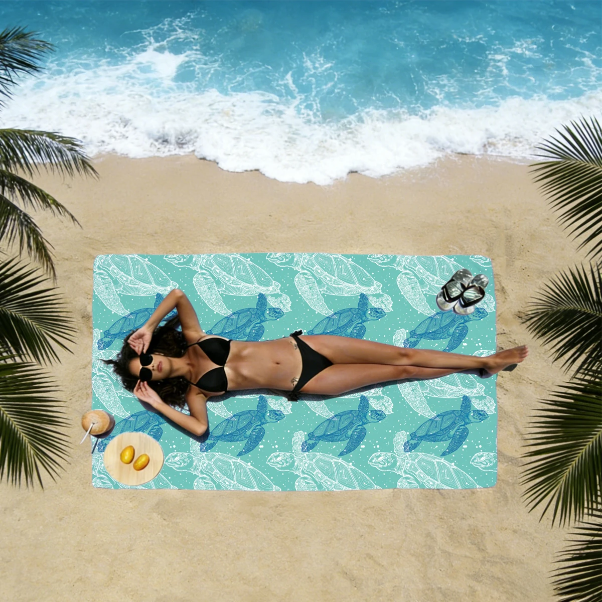 Thin Lightweight Microfiber Beach Towel Sand Free Quick Dry Absorbent Compact Towels for Swimming Pool Camping Beach Accessories