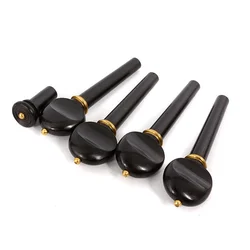 1set(4pcs) Violin Pegs With Brass Decoration Ebony wood Tune Pegs End pin