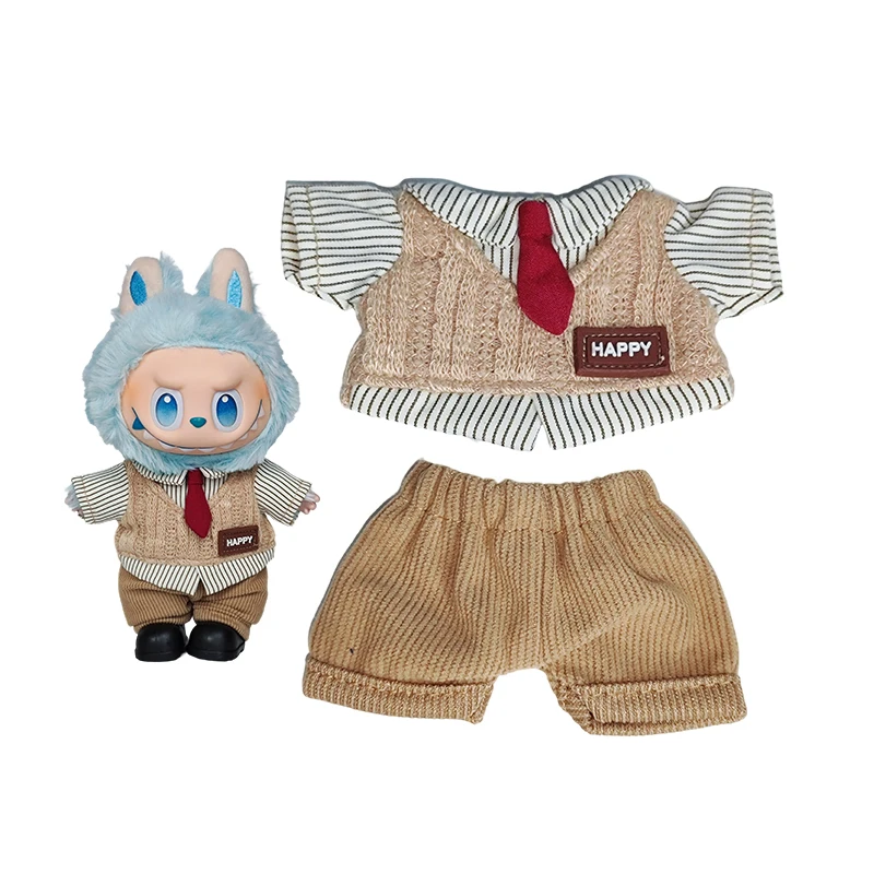

Fashion doll clothing for 17cm labubu v1 v2 outfitroupas hoodies color game hoodies casual chess jacket dolls accessories