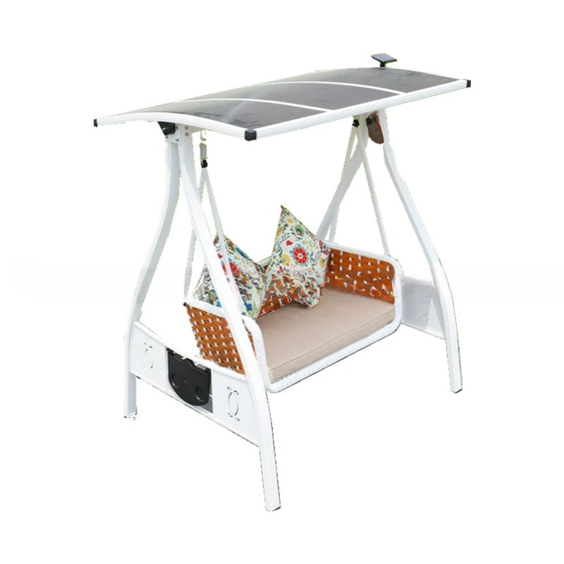 

Swing outdoor leisure hanging chair outdoor household aluminum alloy rocking chair double swing chair light luxury style