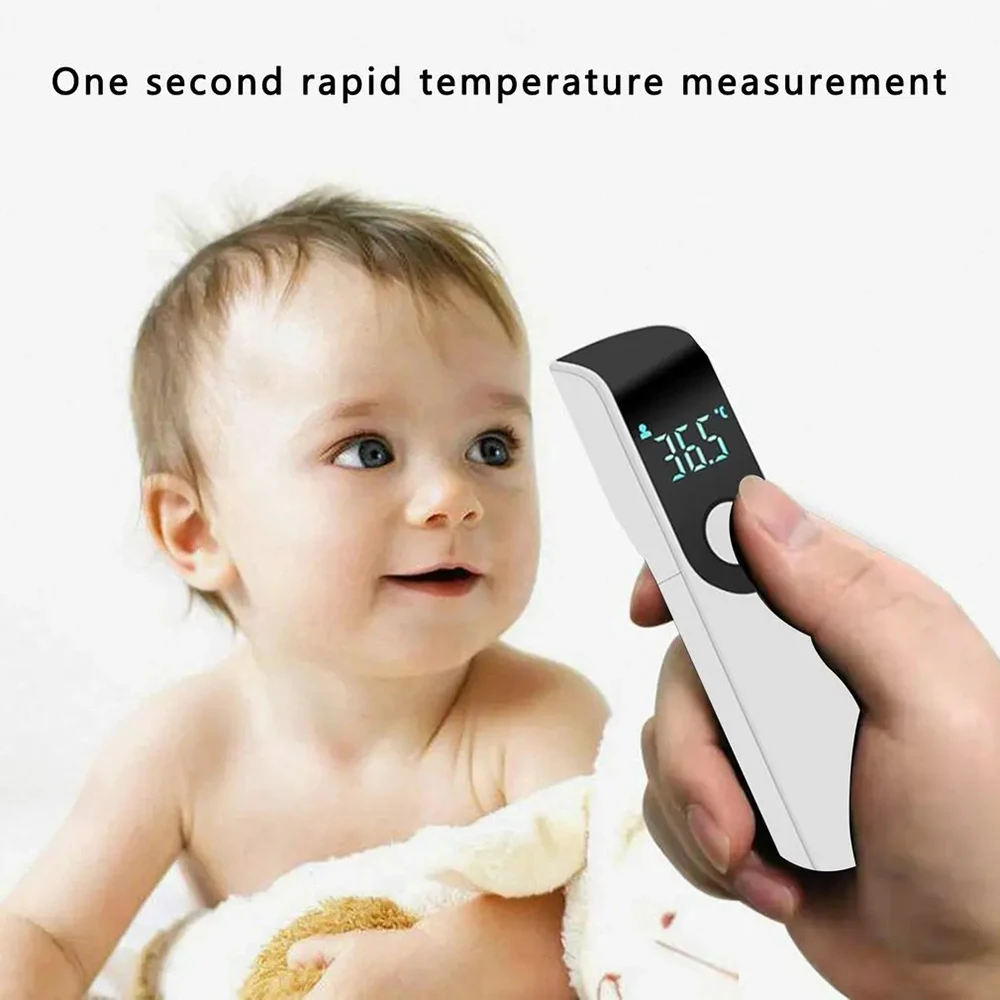 Forehead Thermometer LCD Display Digital Thermometer with Fever Alarm 3-Color Indicator No-Touch Infrared Thermometer for Adult