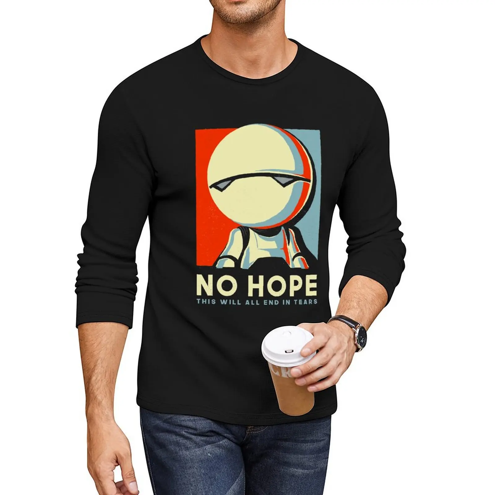 No hope Marvin - Funny Voting Sign Parody - Hitchhiker's Guide to the Galaxy Long T-Shirt