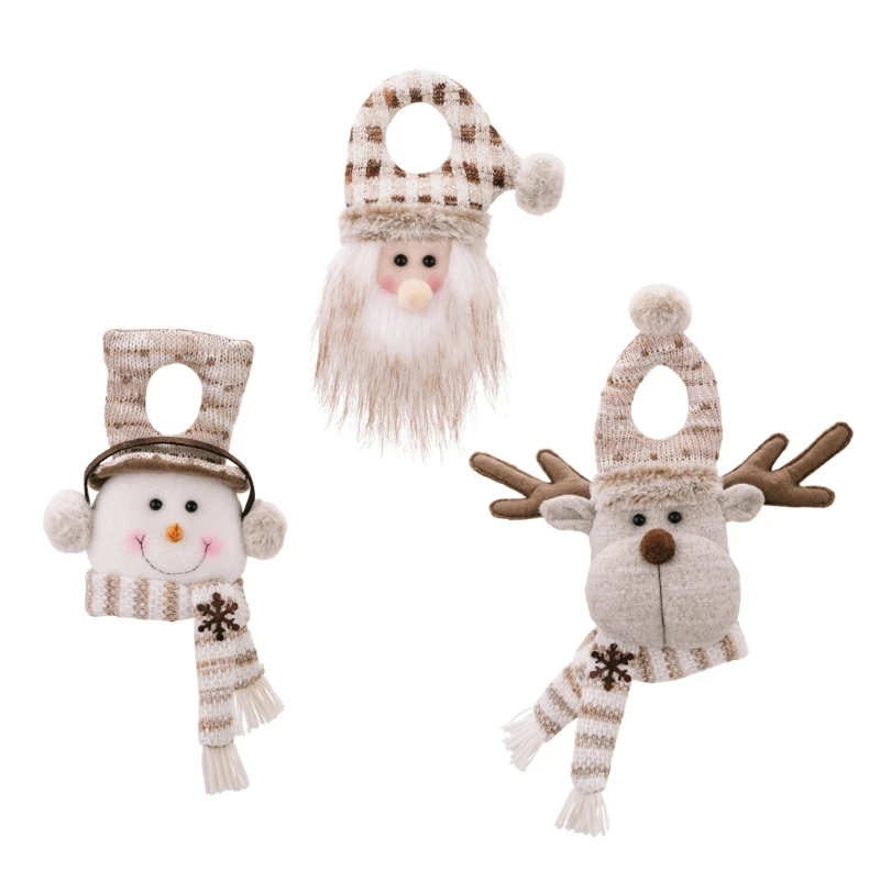 

Handmade Christmas Door Hanging European Christmas Door Decoration Easy Install Plush Door Hanging Figure