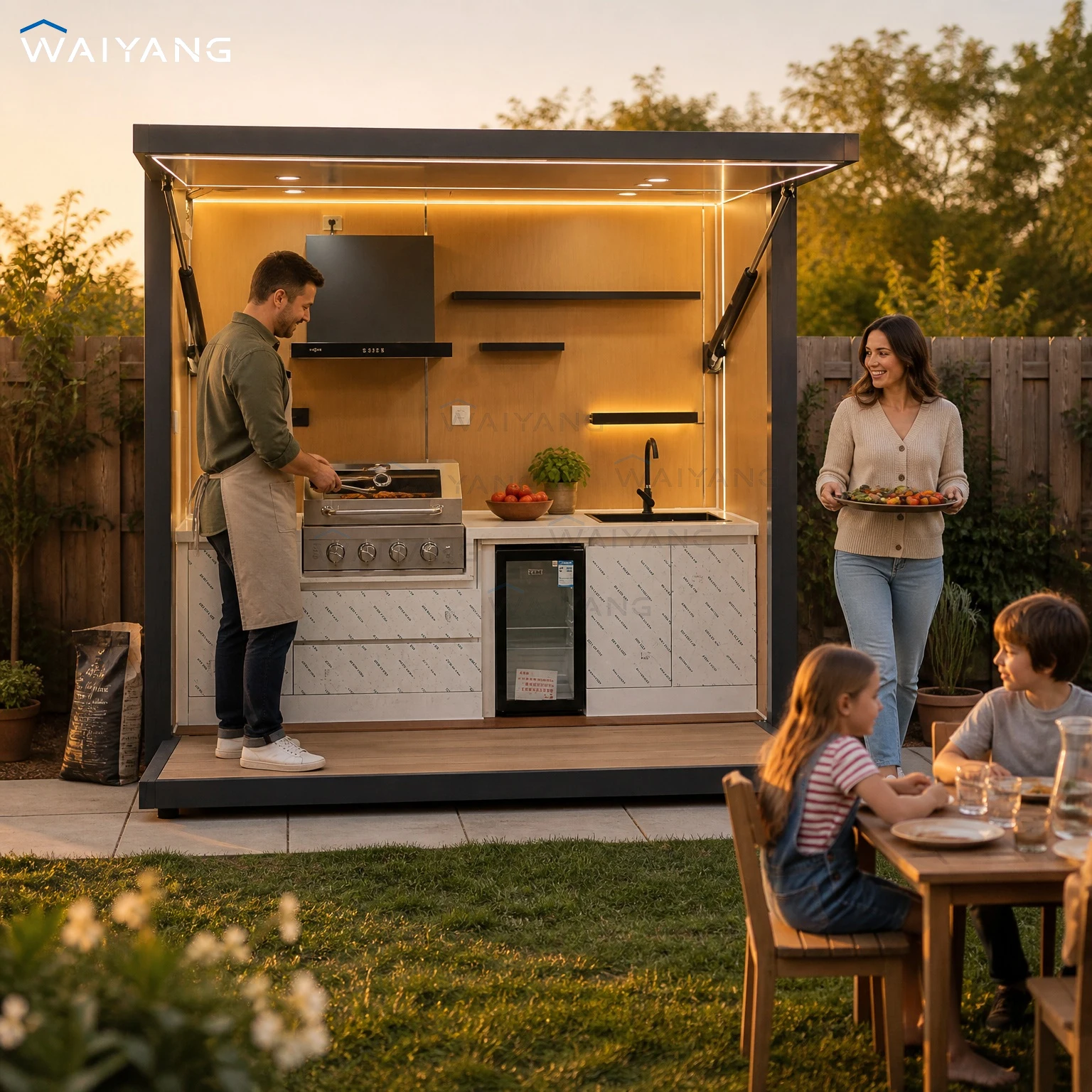 Prefabricated Outdoor Kitchen For Patio Entertainment Outdoor Modular Kitchen Cabinets Modules
