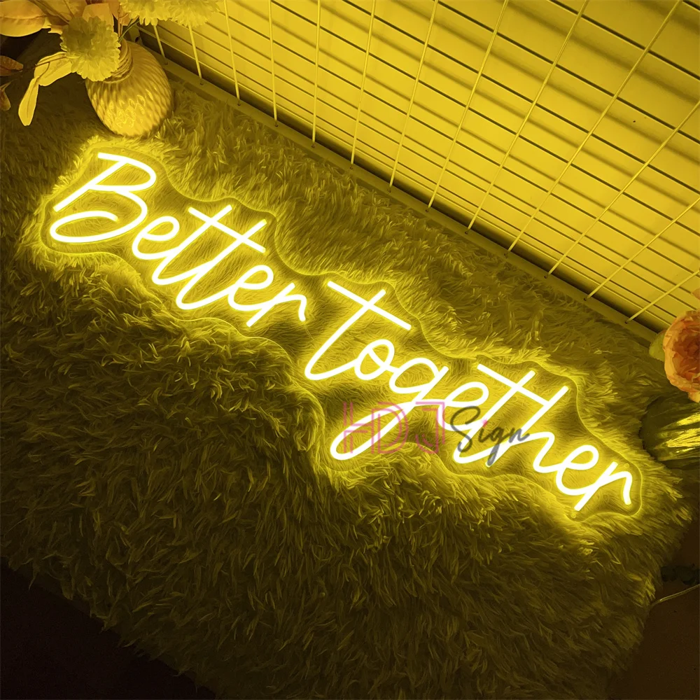 Better Together Neon Led Sign Wall Wedding Party Room Decor Engaged Neon Lights USB Wedding Bedroom Decoration Signs Night Light