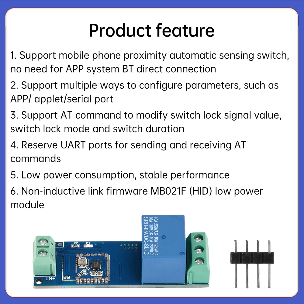 DC 5-30V single relay module Bluetooth proximity switch module with APP/mini program, serial port, etc