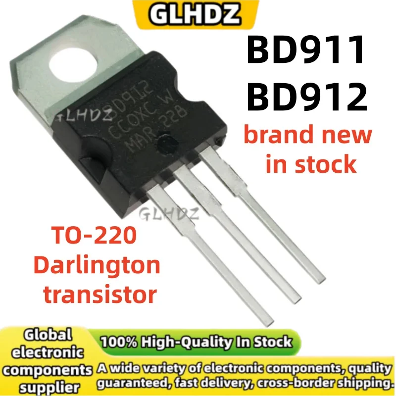 10PCS /5PAIRS TO-220 BD911 BD912 /BD911-BD912 Darlington transistor brand new in stock