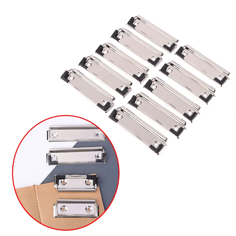 10pcs Clipboard Clamps Heavy Duty Spring Loaded Hardware Document Board Clips for Daily Use Class School Stationery Supplies