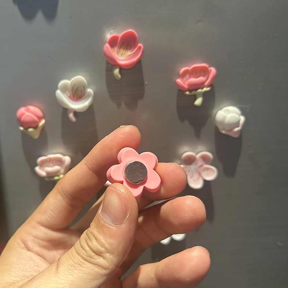 12PCS DIY Refrigerator Magnet Peach BlossomCherry Magnets Nordic Personalized Home Decor Whiteboard Photo Message Board Home - Image 3