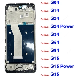 LCD Screen Middle Frame LCD Plate Panel Frame Housing Cover For Motorola Moto G04 G05 G14 G24 G24 G34 G54 G84 G15 G35 G45 Power