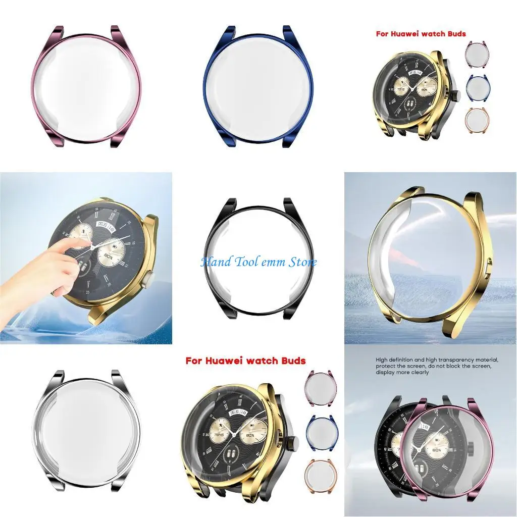 H37F Anti-Scratch กันกระแทกหน้าจอ Protector Sleeve Soft Case ฝาครอบป้องกันกันชน-Shell เหมาะสำหรับนาฬิกา Buds