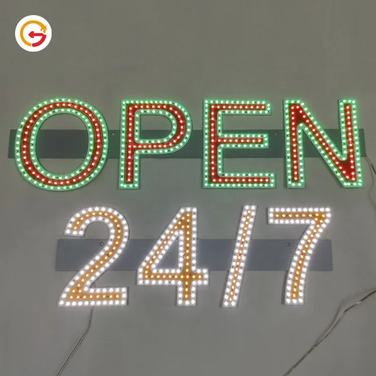 

JAGUARSIGN Manufacturer Custom Outdoor Shop SMD LED Open Business Sign Board Led Light Ultra Thin Electronic LED Sign