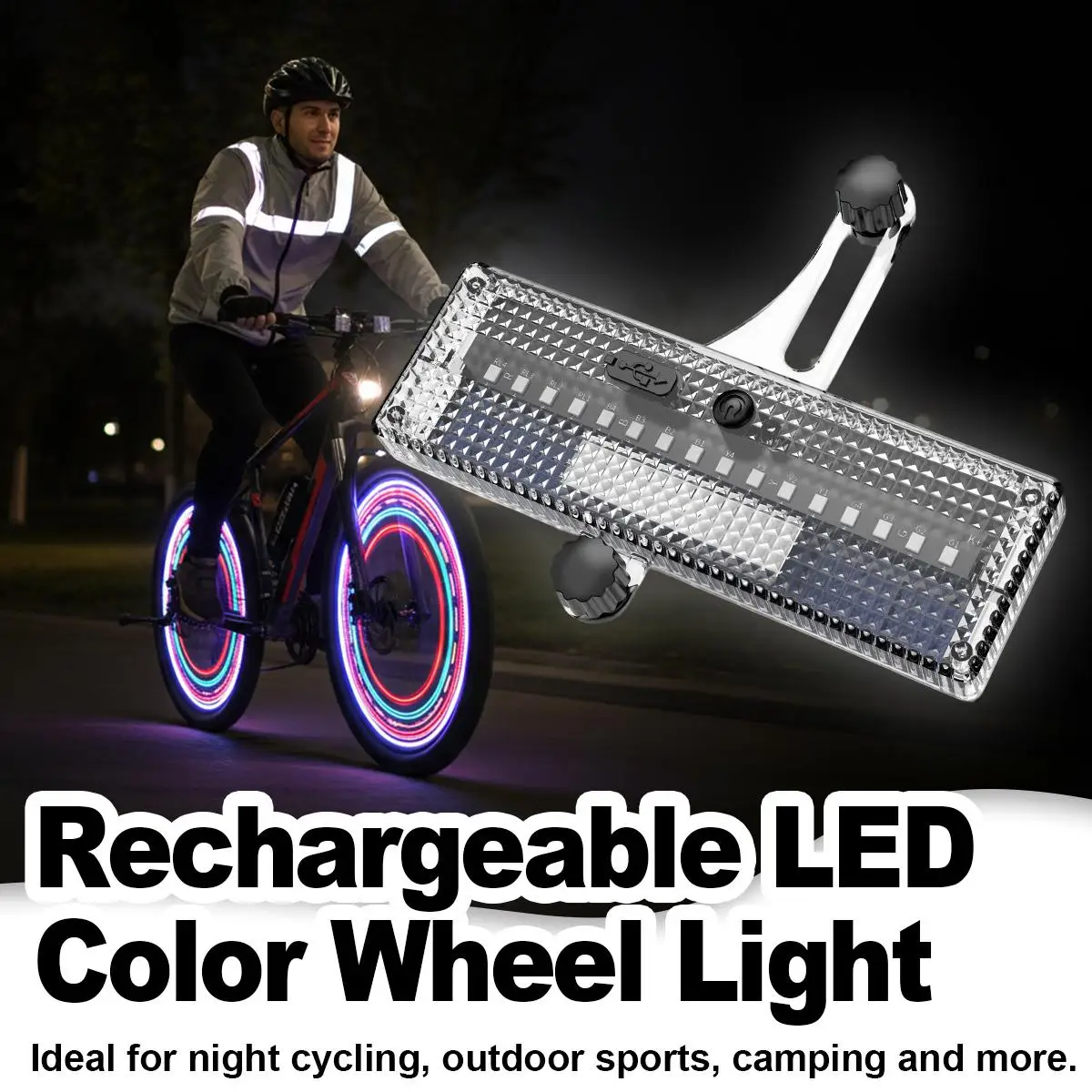 

Солнечная светодиодная подсветка для велосипедных колес RGB с динамическим узором, водонепроницаемая, всепогодная, автоматическая, для модификации велосипедов, комплект ламп для спиц