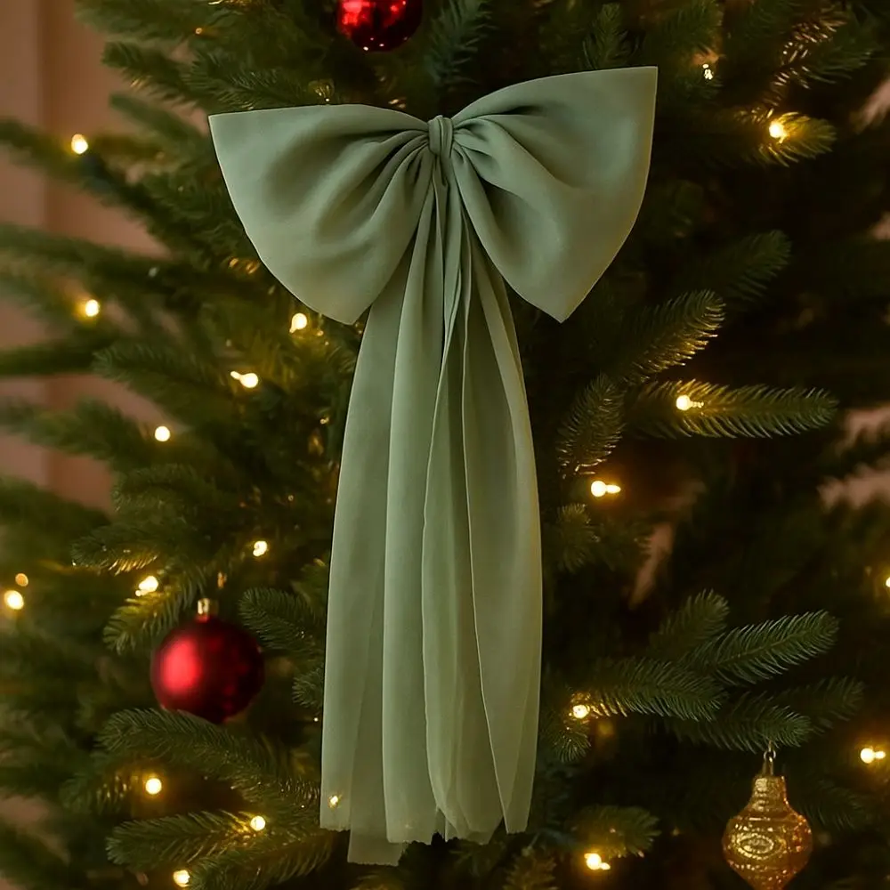 

Mesh Red Christmas Bow Decoration Exquisite Large Bow Hanging Ornaments Decorative Xmas Trees Pendant Christmas Tree Topper