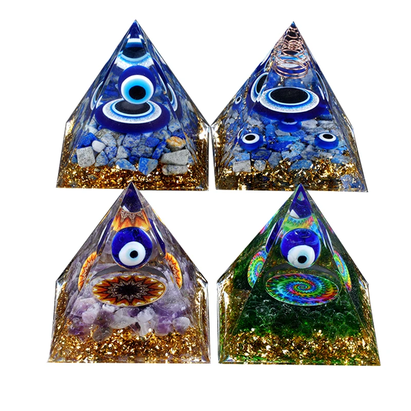 60mm Crystal Pyramid for Home Decor, Natural Gemstone Collection, Reiki Healing Ornament