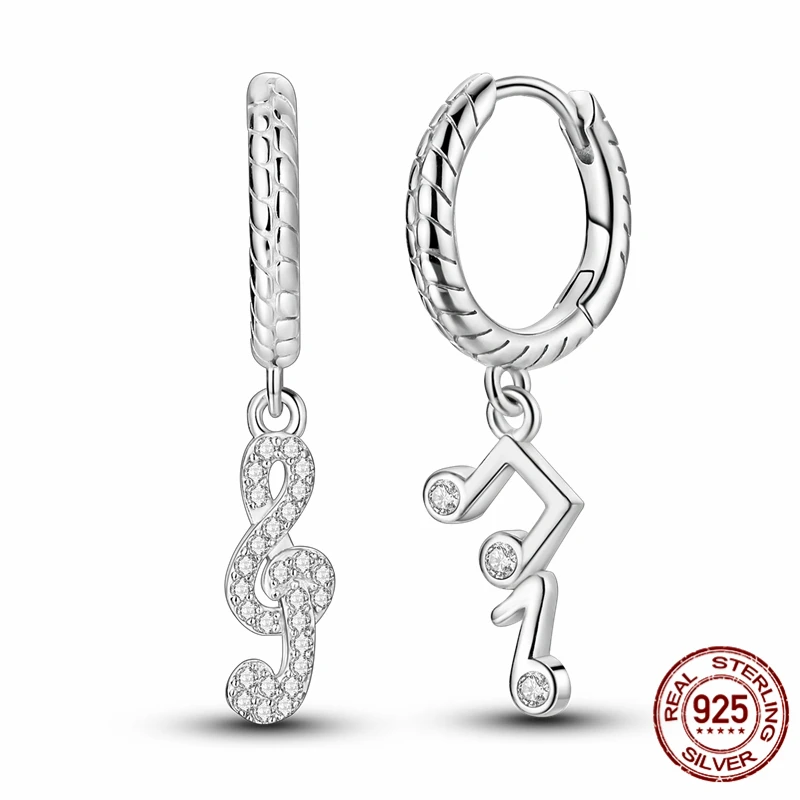 

Лидер продаж, серьги-кольца из стерлингового серебра 925 пробы, блестящие серьги с нотами для женщин, красивые свадебные праздничные украшения, подарки