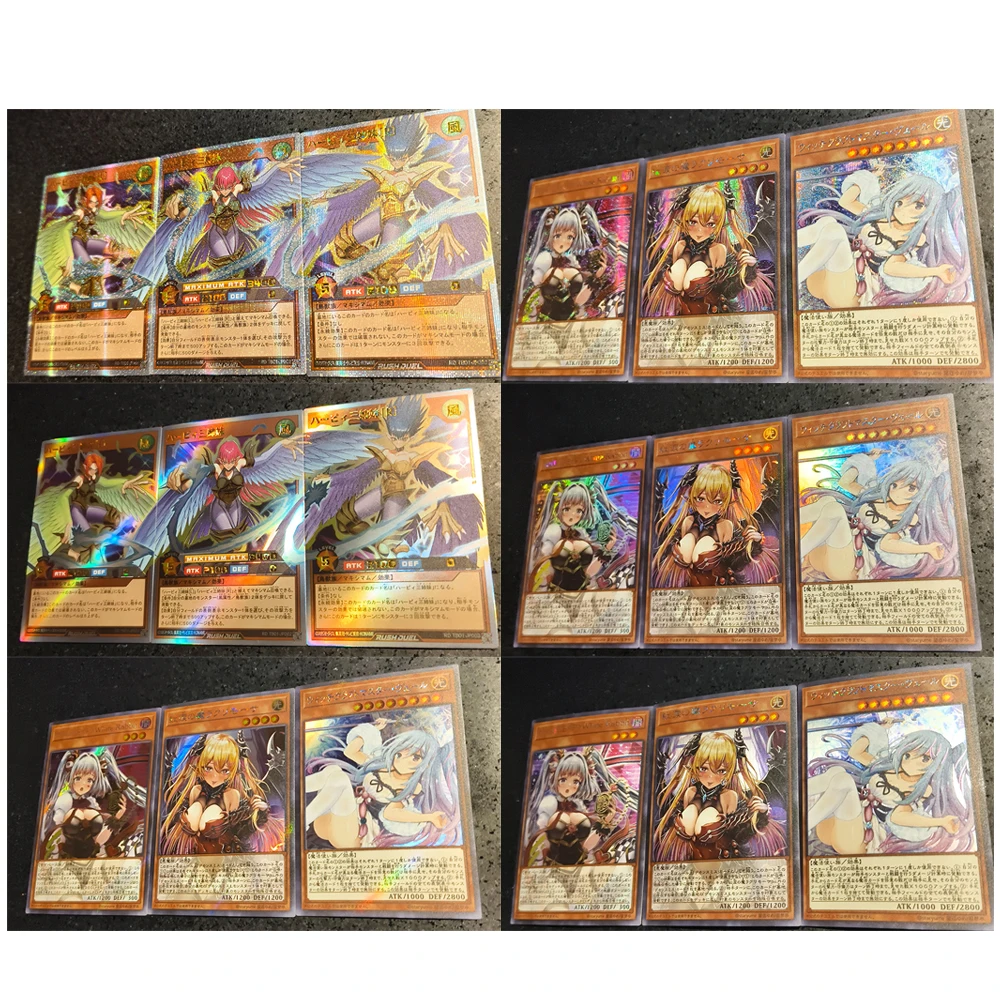 Yu-gi-oh DIY 3 unids/set 2009WCS ojos azules dragón blanco obelisco el tormentador Sky Striker Ace tarjeta coleccionable con purpurina refractante
