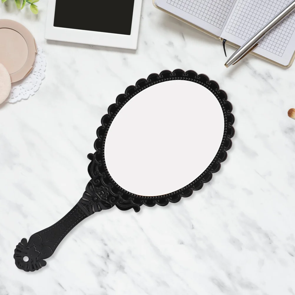 

2 Pcs Round Hand Mirror Vintage Decor Handheld Mirrors with Handle Retro Vanity