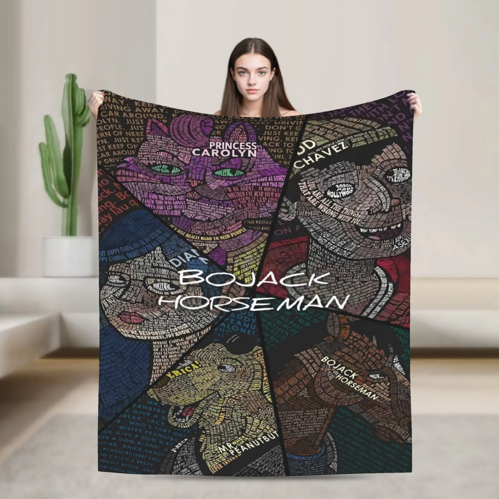 Super Warm Blanket Travel Haunting BoJack Horseman Silhouette Shot Throw Blanket Bedspread For Living Room Sofa Bed Cover