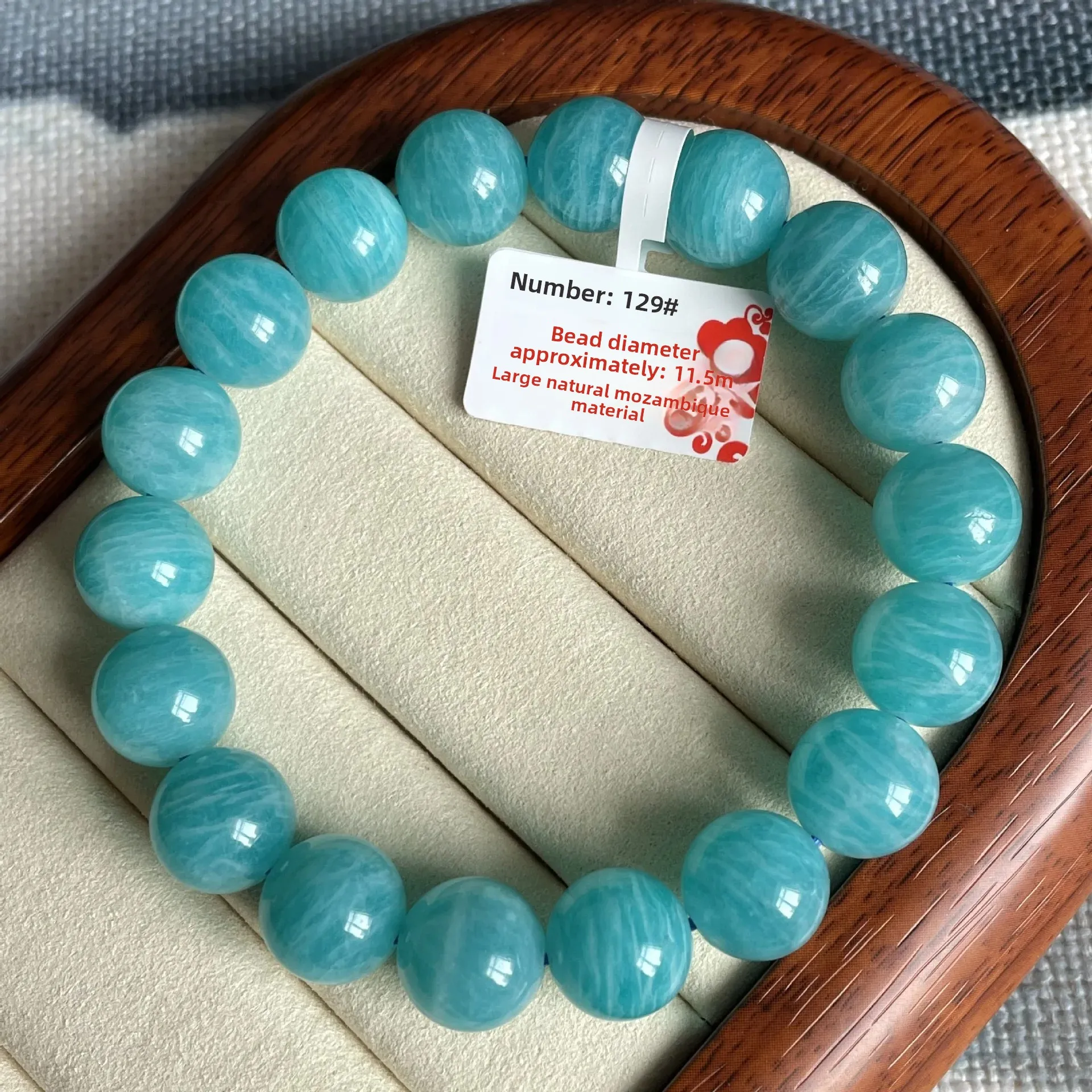 2026 Natural Old Ore Amazonite Bracelet Mozambique Single Loop Beaded Bangle No Optimization Affordable Jewelry For Women Daily