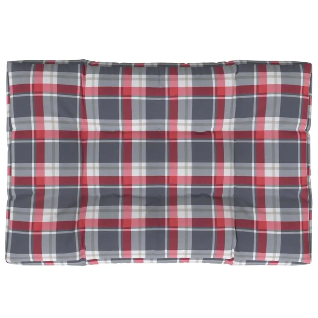 Red Check Pattern Pallet Cushion 47.2x31.5x4.7 Durable Fabric for Home & Garden