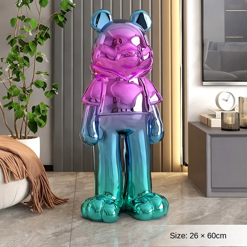 

Home Decor Sculptures & Figurines Decoration Accessories Electroplated Violent Bear Ornaments Living Room Resin Animal Statues