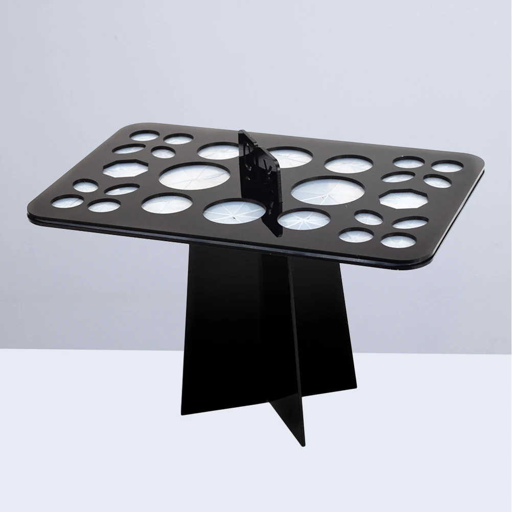 

1pc 26 Holes Acrylic Makeup Brush Drying Rack Holder Black For Kids Brushes Organize Tools Fast Dry No Drill Assembly