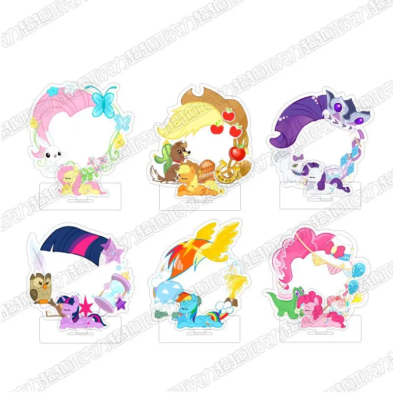 Kawaii My Little Pony Stand Up Sign Cute Cartoon Desktop Acrylic Ornaments Student Exquisite Figure Decorate Model Toys Gift