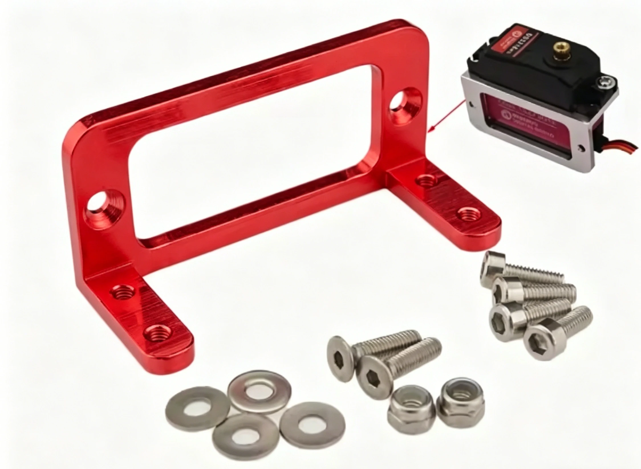 Servohalter, Servohalterung, CNC-Aluminiumlegierung, für RC, Boot, Auto, Flugzeug, Servo, 1 Stück