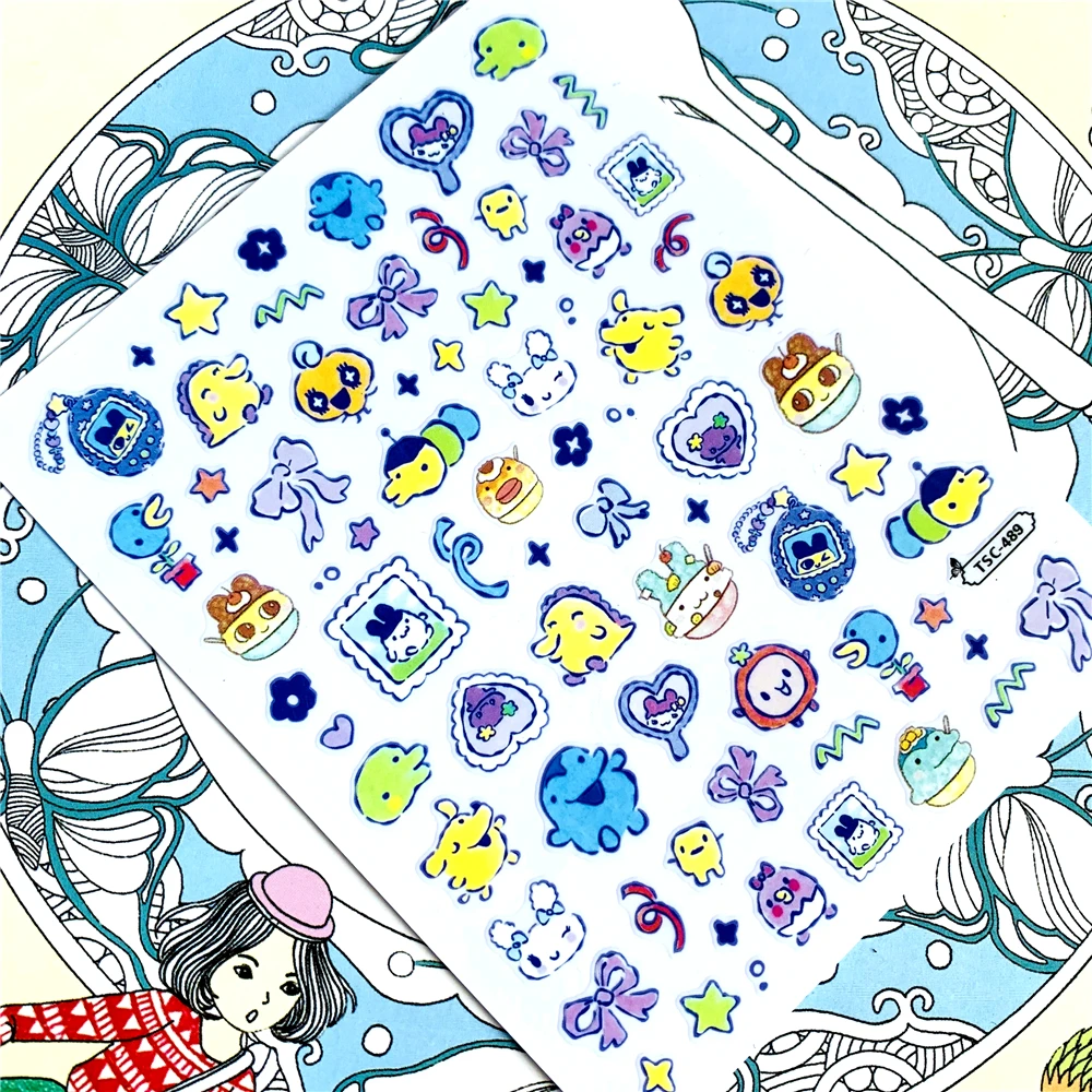 TSC-247 อะนิเมะการ์ตูนเต่าปลาตัวตลกเพนกวิน DIY 3D กลับกาวสติ๊กเกอร์เล็บสติ๊กเกอร์ Sliders เครื่องประดับเล็บตกแต่ง