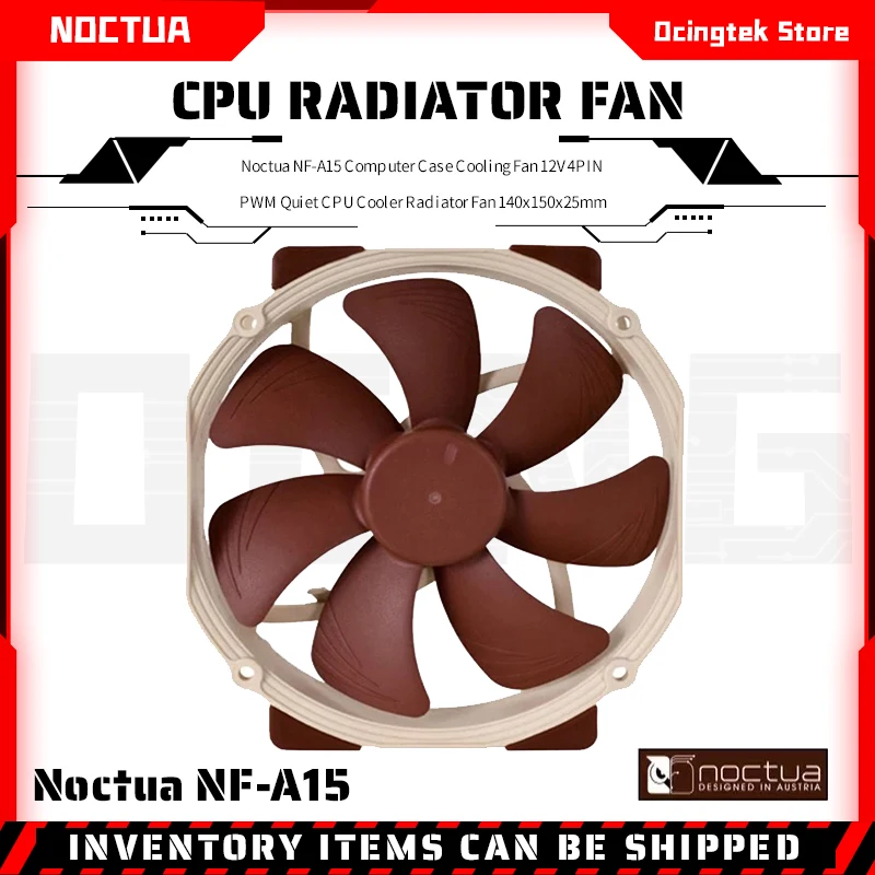 

Noctua NF-A15 компьютер чехол Вентилятор охлаждения 12V 4PIN ШИМ тихий Процессор кулер вентилятор 140x150x25mm