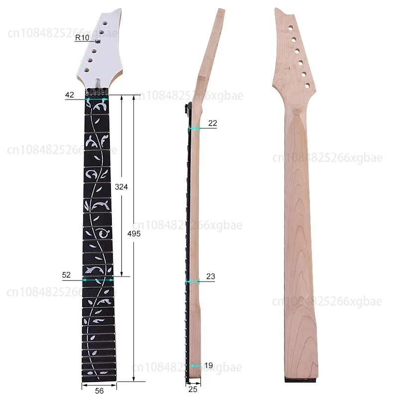 

6-string 24-fret neck rosewood electric guitar DIY double-rock neck carved flower electric guitar