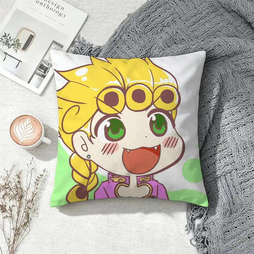 J-JOJOs G-Giorno G-Giovanna   Square Pillow Case Multi Sizes For Car Home Bedroom Decor Custom Valentine Gifts