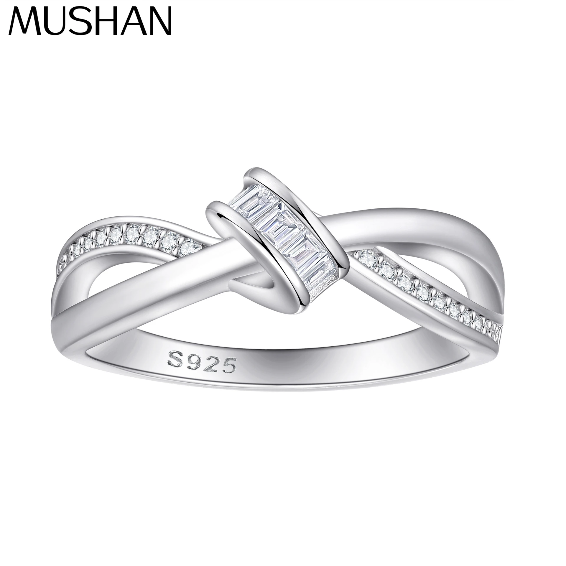 

MuShan Jewelry 925 Sterling Silver Ring Wedding Band High Carbon Diamond Bachelorette Gift Sister Gift Women Rings Fine Jewelry