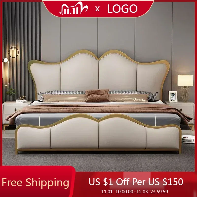 

Royal Luxury Bed Kids Double Metal High End Bed Twin Frame Double Headboard Girl Letti Matrimoniali Furniture For Bedroom