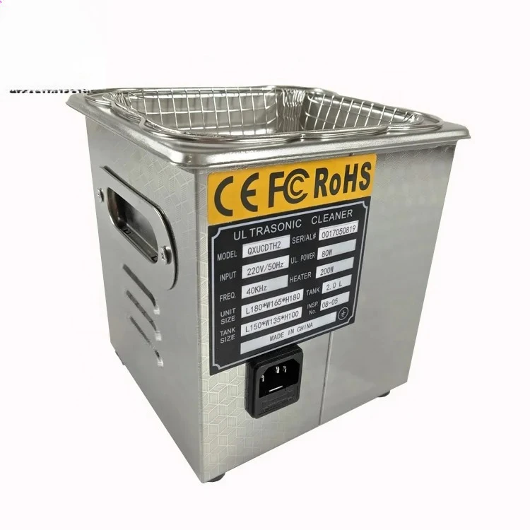 2L Digital Timer Portable Ultrasonic Cleaner Automatic Ultrasonic Vibration Cleaning Machine With Heating