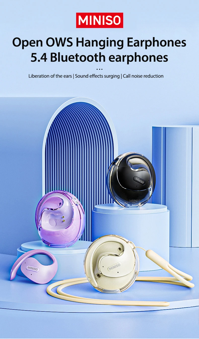 MINISO X15 PRO OWS Bluetooth-Headset 5.4 Bluetooth-Kopfhörer, Knopfsteuerung, Geräuschunterdrückung, Ohr-Hängekopfhörer mit Mikrofon – Detail 1